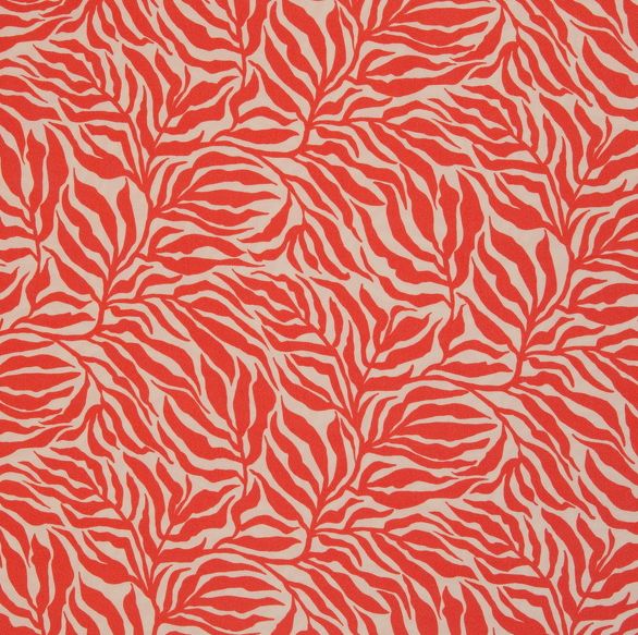 Viscose wit met zalmroze zebra print